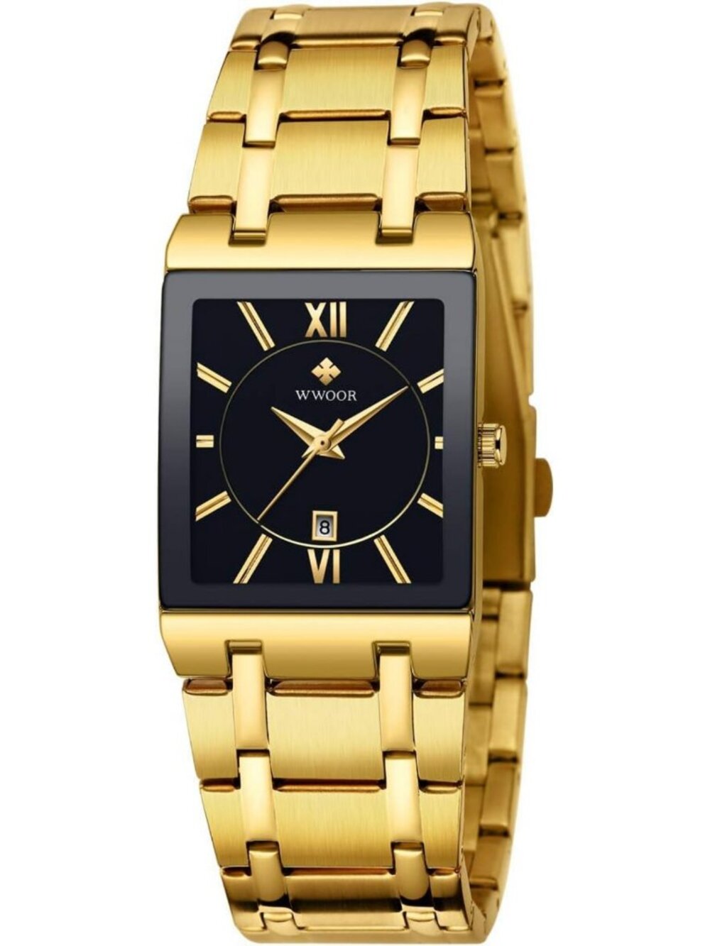 Stylish Square Men's Watch - Waterproof Analog Quartz, Stainless Steel, Date